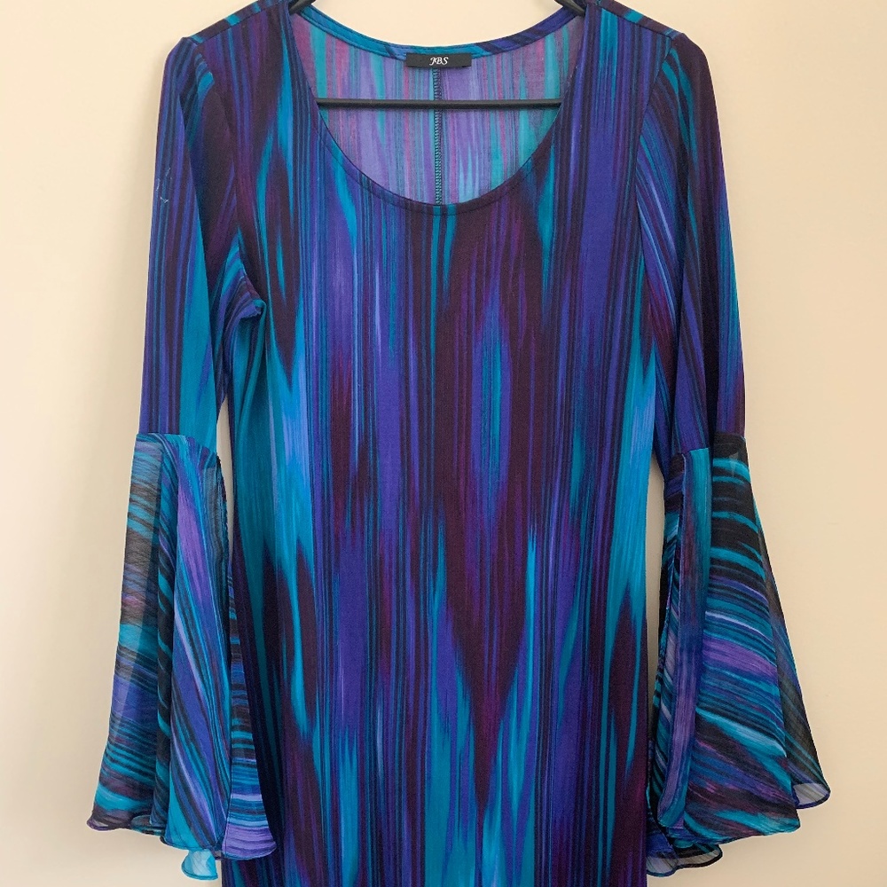 Vibrant Bell Sleeve Dress